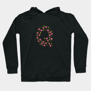 Floral Monogram Letter Q Hoodie